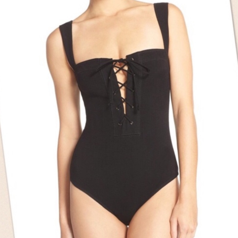 Free People Lace Up Bodysuit